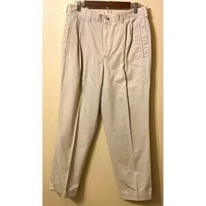 Savane Mens Double Pleated Cuffed Classic Khakis style44693969 100% Cotton 34x30